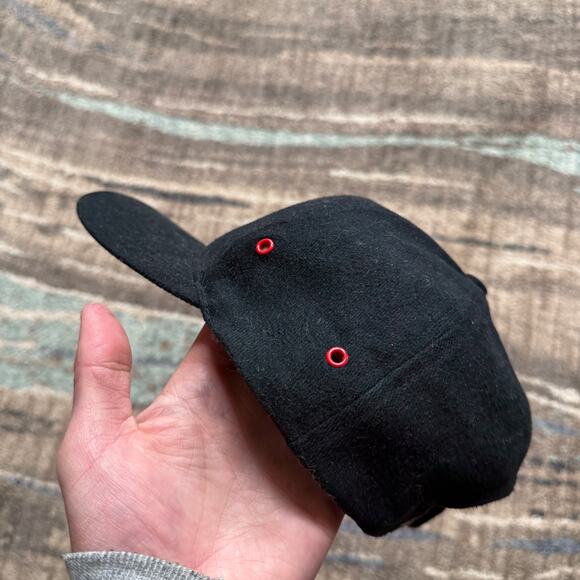 Vintage 90's Logo 7 Black Detroit Red Wings NHL Hockey Snapback Hat Cap Retro - Picture 3 of 5